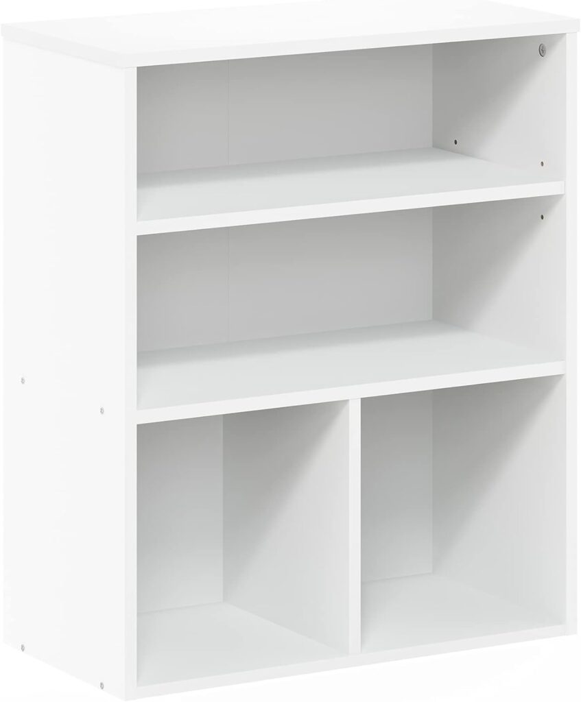 Furinno Pasir 3 Tier Display Bookcase, Display Shelf, White 59.9(W) x 71.4(H) x 30(D) cm