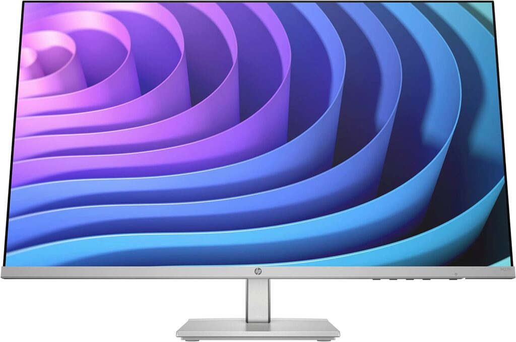 HP 24 Inch FHD Monitor, M24f, Full HD IPS LED Display, Ultraslim, Tilt Adjustable, 75hz Refresh Rate, 5ms Response Time, 1x HDMI, 1 x VGA, Low Blue Light Mode, Anti-glare, Silver and Black