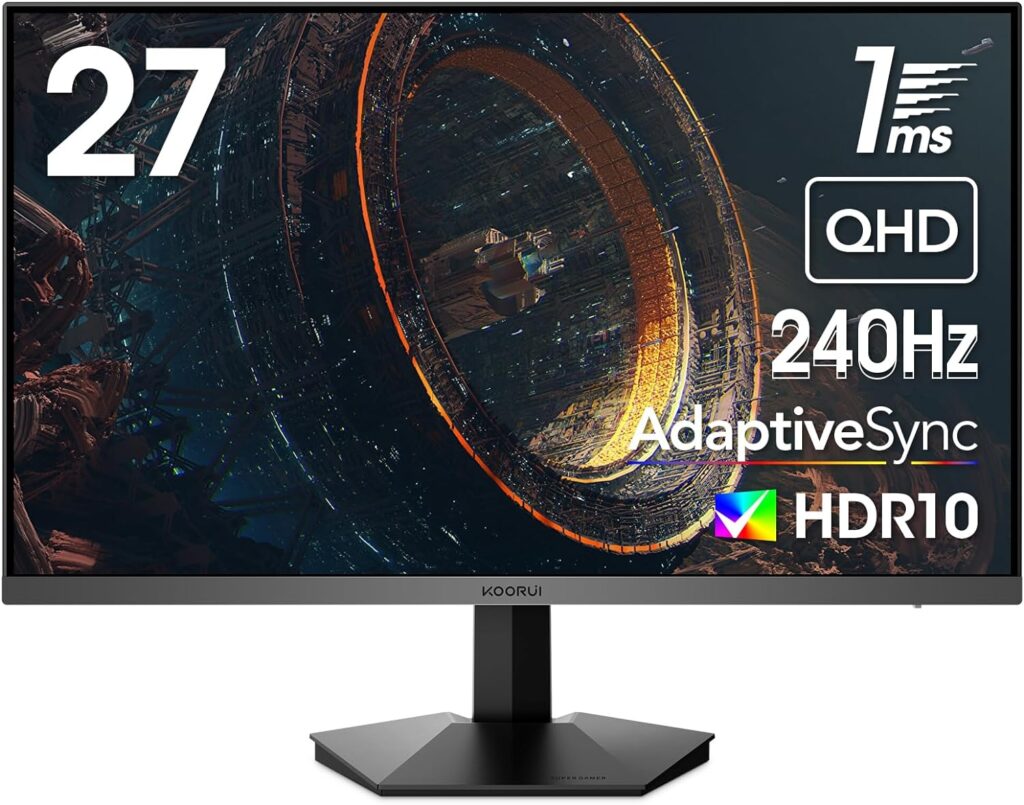 KOORUI 27 Inch FHD Monitor, IPS Computer Monitors, 75Hz, 5ms, 16:9 Full HD (1920 x 1080), VESA Mountable, HDMI/VGA, Low Blue Light, 99% SRGB