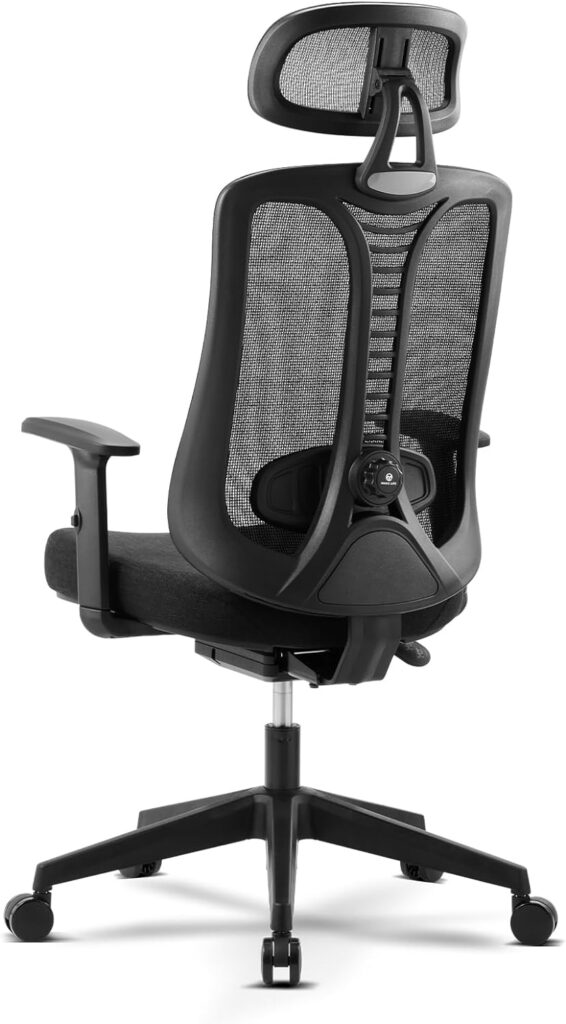 Magic Life Ergonomic Office Chair, 4 Gear Adjustable Home Desk Chair,Adjustable Lumbar Support with Thickened Cushion,3D Headrest Comfortable Armrest Computer Chair