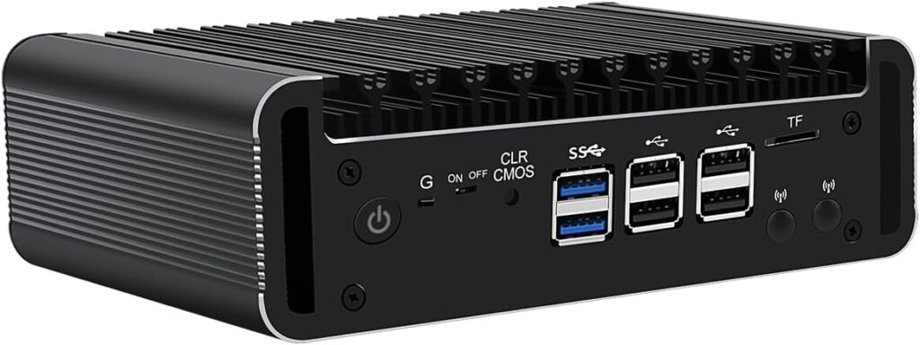 Micro Firewall Appliance, Mini PC, VPN, Router PC, Intel 12th Gen Core I3 N305, HUNSN RJ36, GPIO, TF Slot, HDMI, DP, 4 x 2.5GbE I226-V, Barebone, NO RAM, NO Storage, NO System