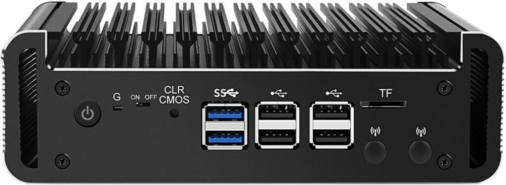 Micro Firewall Appliance, Mini PC, VPN, Router PC, Intel 12th Gen Core I3 N305, HUNSN RJ36, GPIO, TF Slot, HDMI, DP, 4 x 2.5GbE I226-V, Barebone, NO RAM, NO Storage, NO System