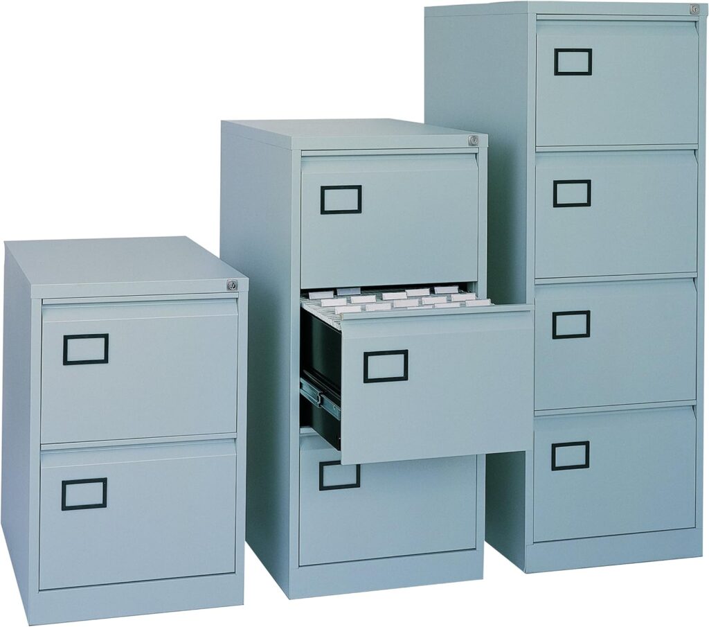 Office Hippo Bisley 2-Drawer Filing Cabinet - Goose Grey