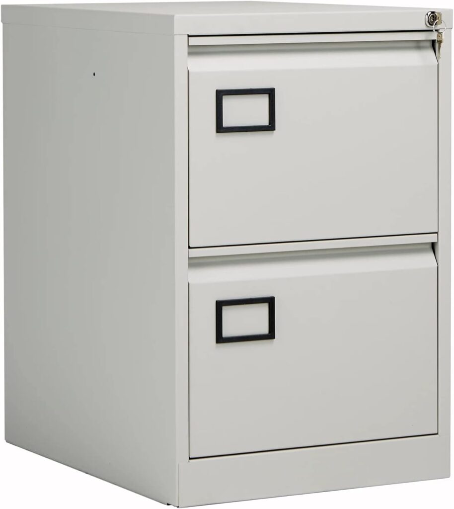 Office Hippo Bisley 2-Drawer Filing Cabinet - Goose Grey