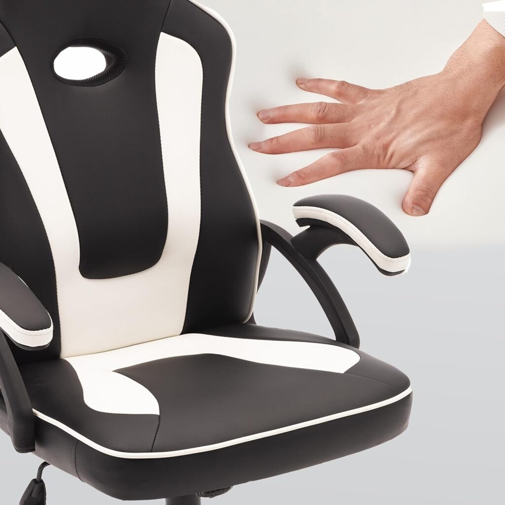 Play haha.Gaming chair Office chair Swivel chair Computer chair Work chair Desk chair Ergonomic Chair Racing chair Leather chair PC gaming chair (White)