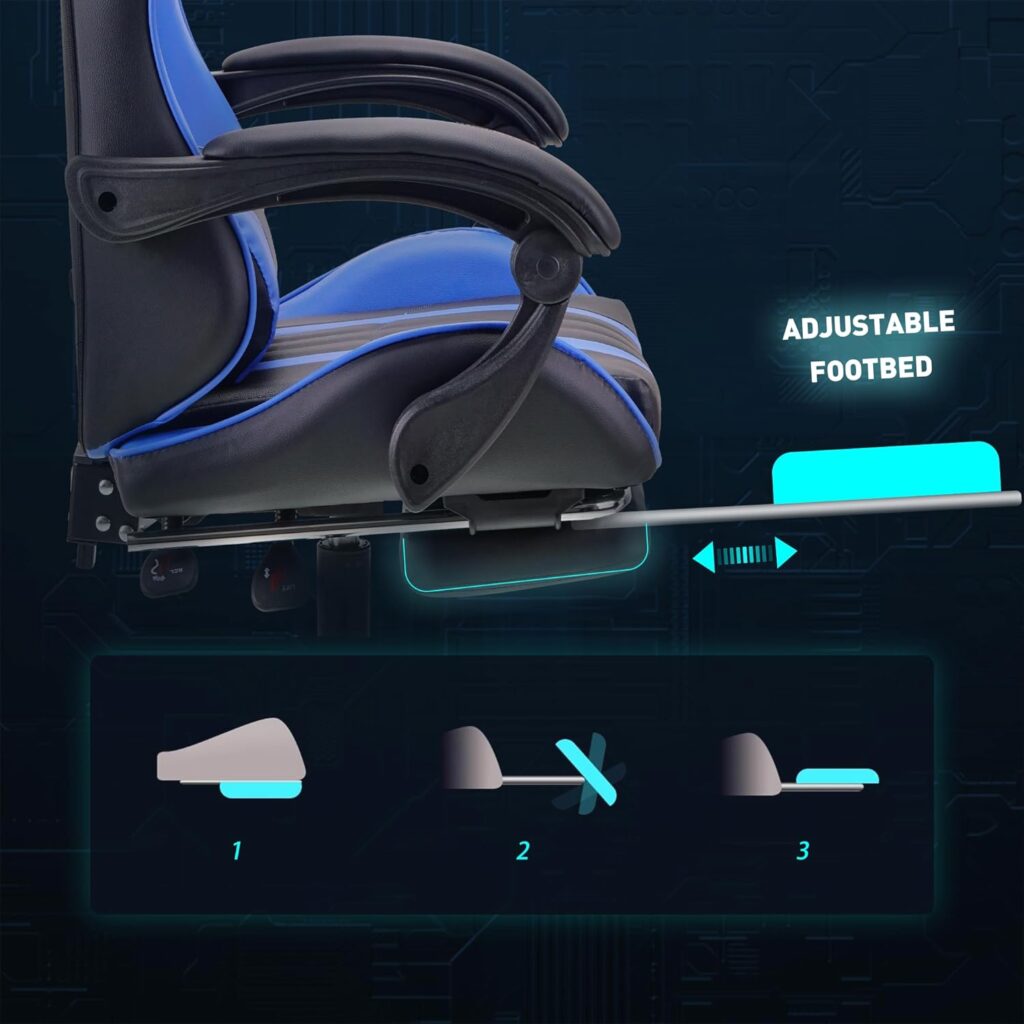 Play haha.Gaming chair Office chair Swivel chair Computer chair Work chair Desk chair Ergonomic Chair Racing chair Leather chair Video game chairs (Red,With footrest)