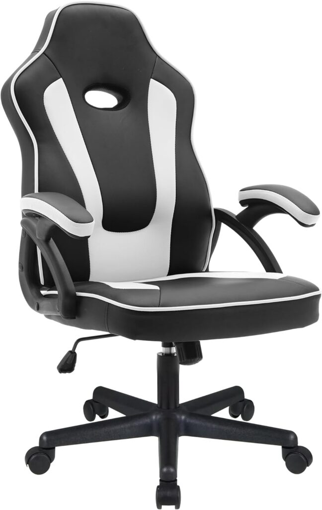 Play haha.Gaming chair Office chair Swivel chair Computer chair Work chair Desk chair Ergonomic Chair Racing chair Leather chair PC gaming chair (White)