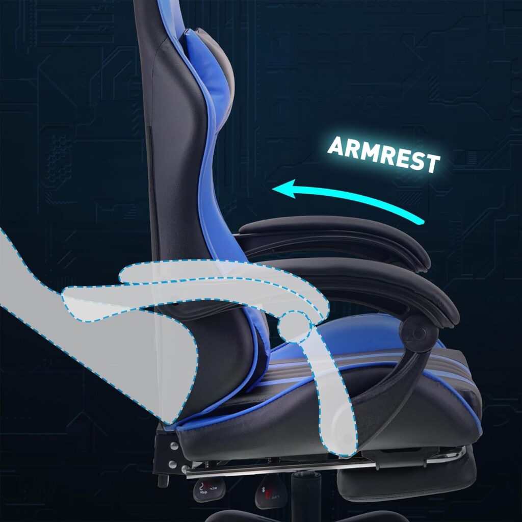 Play haha.Gaming chair Office chair Swivel chair Computer chair Work chair Desk chair Ergonomic Chair Racing chair Leather chair Video game chairs (Red,With footrest)