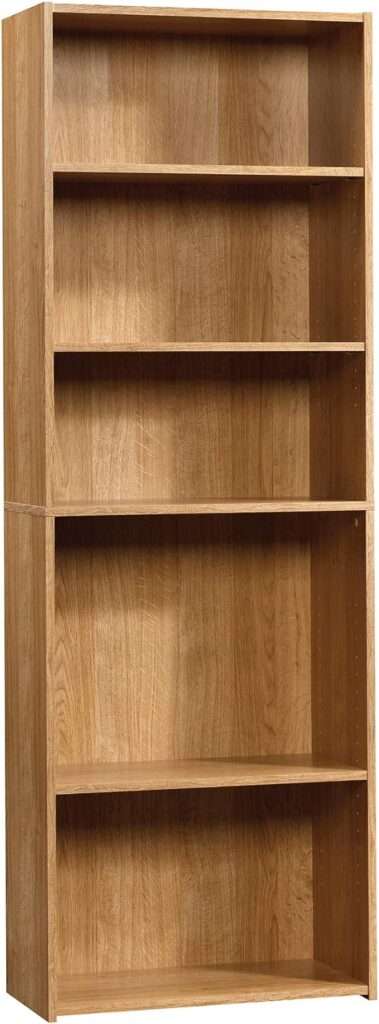 Sauder Beginnings 5-Shelf Bookcase, Highland Oak Finish