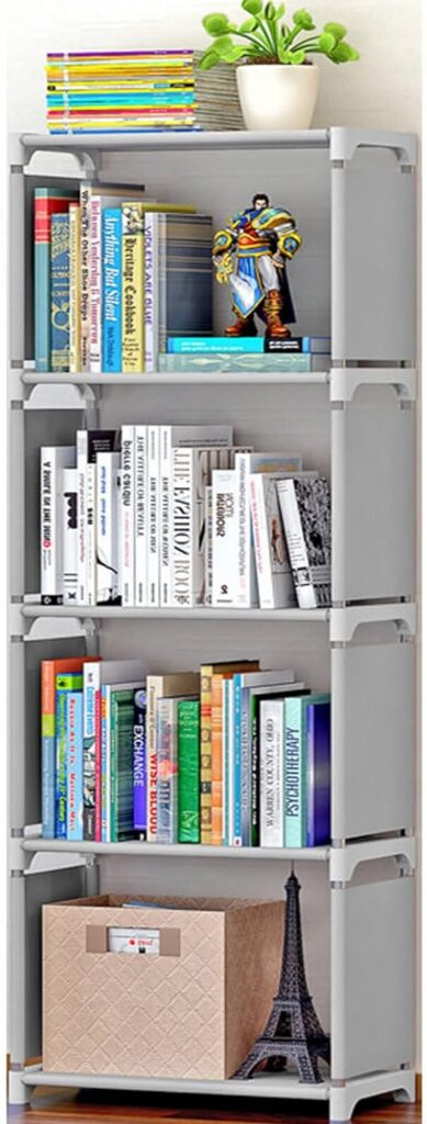 Yolispa Vertical Cabinet Bookshelf DIY Bookcase Cube Storage Organizer for Home Office Closet